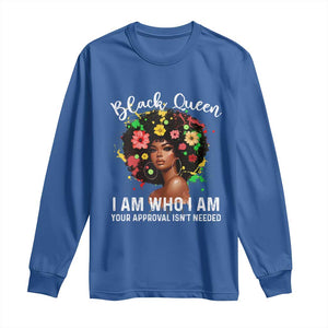 Proud African American Melanin Black Afro Girl Long Sleeve Shirt Black Queen I Am Who I Am Your Approval Isn't Needed TS11 Royal Blue Print Your Wear