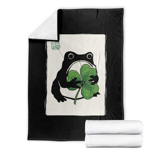 Funny Grumpy Frog Japanese St Patricks Day Throw Blanket TS11 Black Print Your Wear