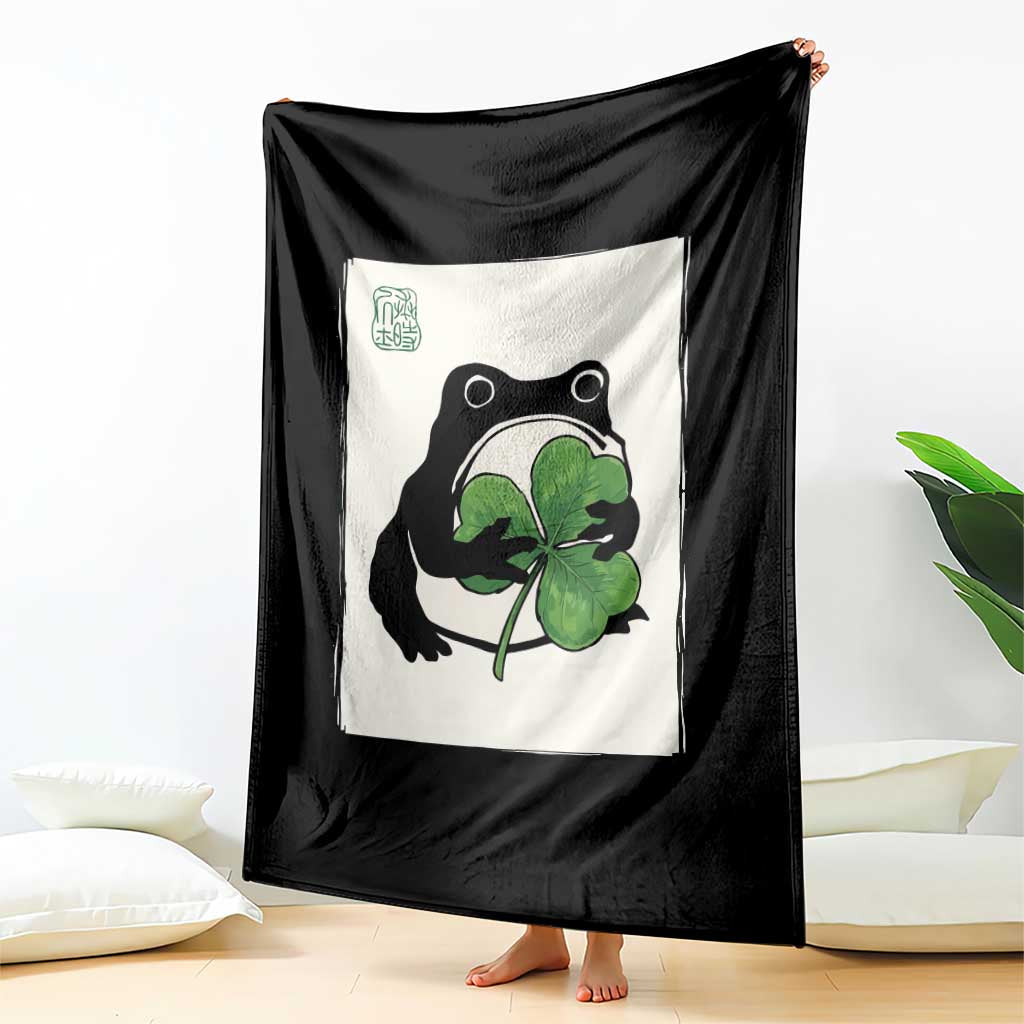 Funny Grumpy Frog Japanese St Patricks Day Throw Blanket TS11 Print Your Wear