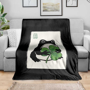 Funny Grumpy Frog Japanese St Patricks Day Throw Blanket TS11 Print Your Wear
