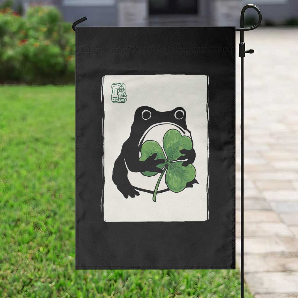 Funny Grumpy Frog Japanese St Patricks Day Garden Flag TS11 Print Your Wear