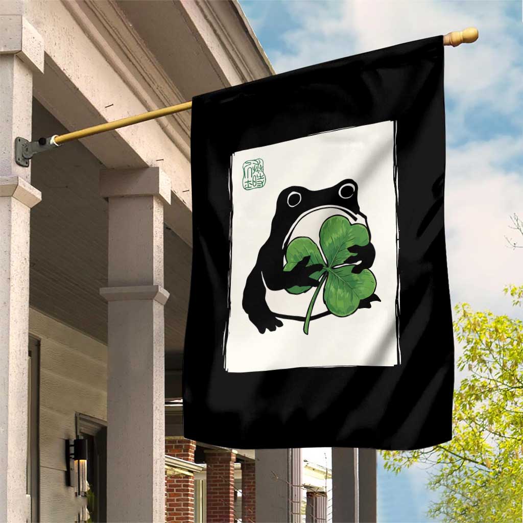 Funny Grumpy Frog Japanese St Patricks Day Garden Flag TS11 Print Your Wear