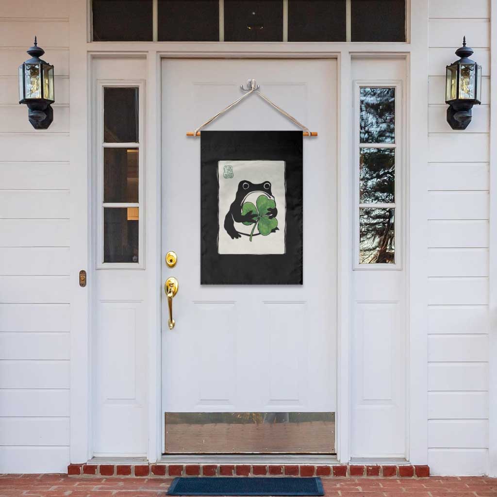 Funny Grumpy Frog Japanese St Patricks Day Garden Flag TS11 Print Your Wear