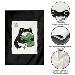 Funny Grumpy Frog Japanese St Patricks Day Garden Flag TS11 Print Your Wear