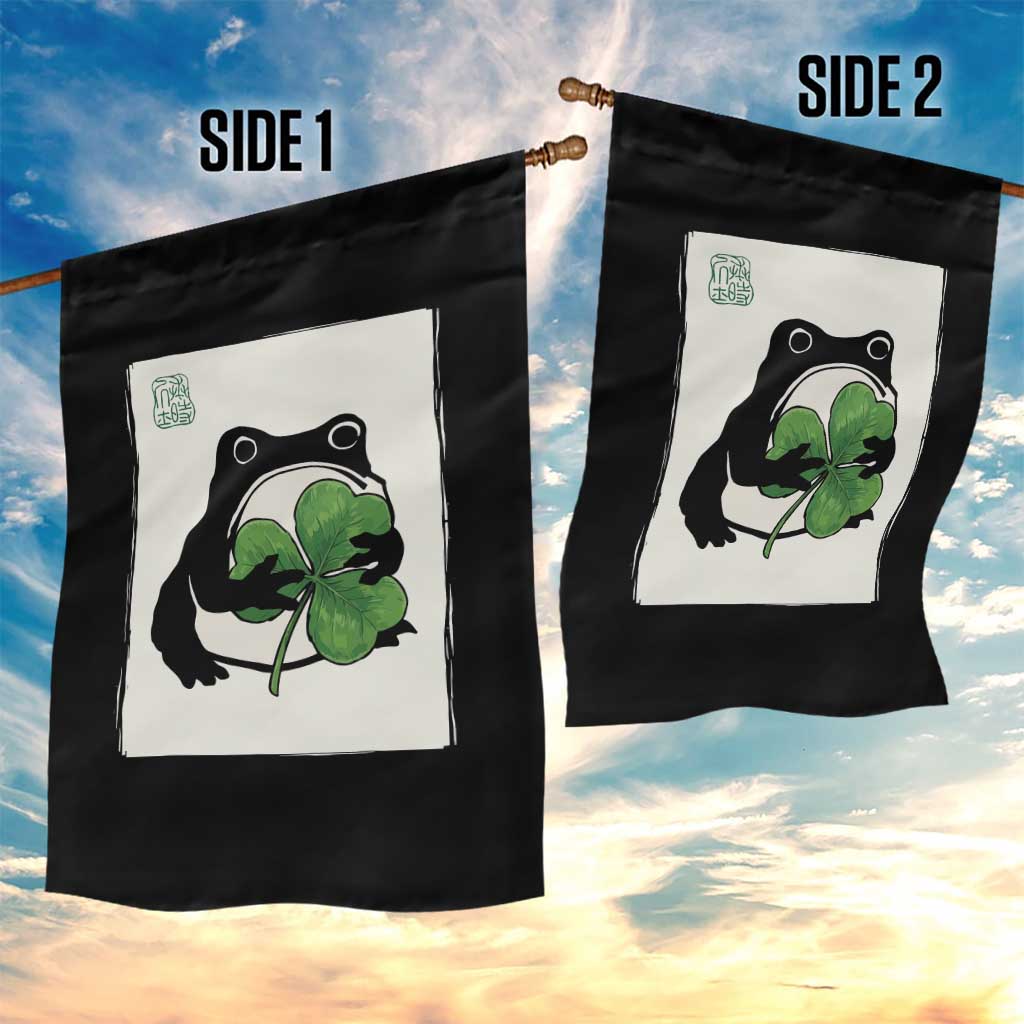 Funny Grumpy Frog Japanese St Patricks Day Garden Flag TS11 Print Your Wear