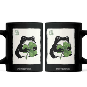 Funny Grumpy Frog Japanese St Patricks Day Coffee Mug TS11 Black Print Your Wear