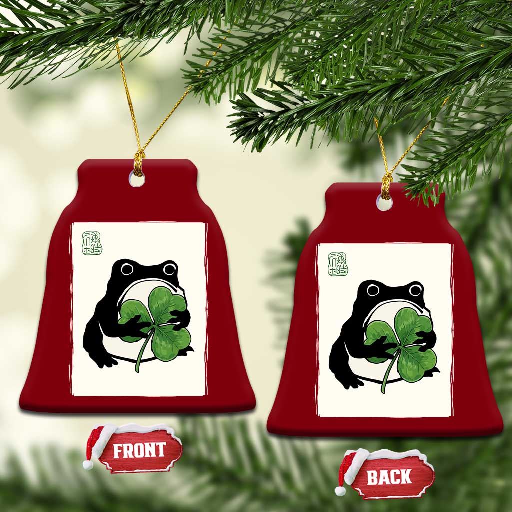 Funny Grumpy Frog Japanese St Patricks Day Ceramic Ornament TS11 Print Your Wear