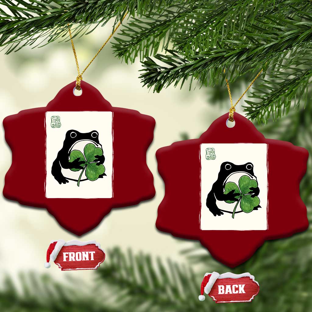 Funny Grumpy Frog Japanese St Patricks Day Ceramic Ornament TS11 Print Your Wear