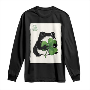 Funny Grumpy Frog Japanese St Patricks Day Long Sleeve Shirt TS11 Black Print Your Wear