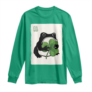 Funny Grumpy Frog Japanese St Patricks Day Long Sleeve Shirt TS11 Irish Green Print Your Wear