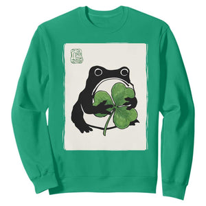 Funny Grumpy Frog Japanese St Patricks Day Sweatshirt TS11 Irish Green Print Your Wear