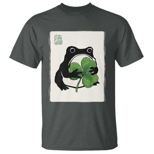 Funny Grumpy Frog Japanese St Patricks Day T Shirt TS11 Dark Heather Print Your Wear