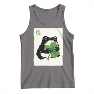 Funny Grumpy Frog Japanese St Patricks Day Tank Top TS11 Deep Heather Print Your Wear