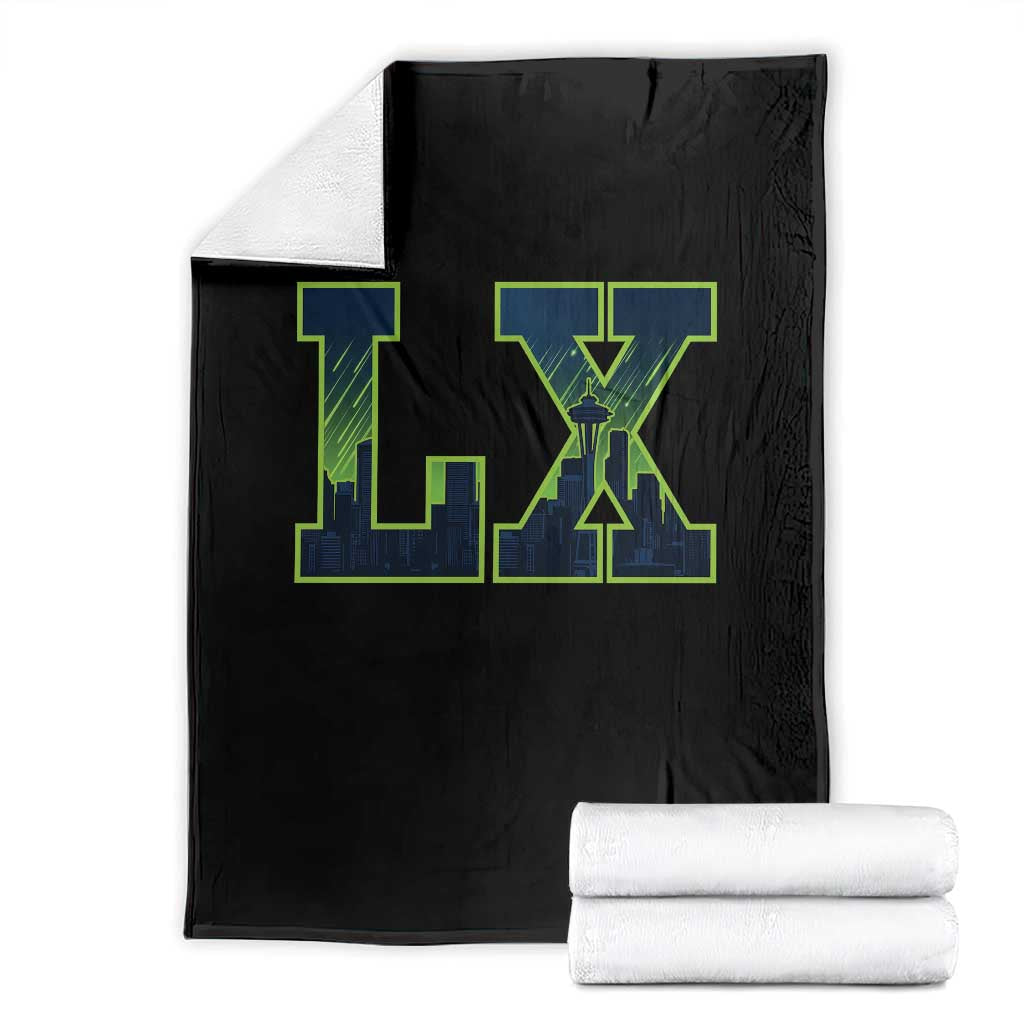 Seattle LX Game Day Washington Space Needle Skyline Throw Blanket TS11 Black Print Your Wear