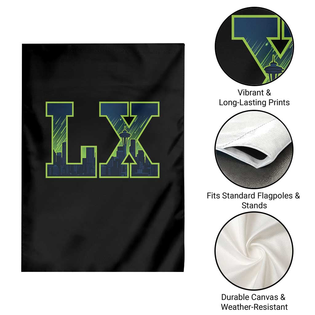 Seattle LX Game Day Washington Space Needle Skyline Garden Flag TS11 Print Your Wear
