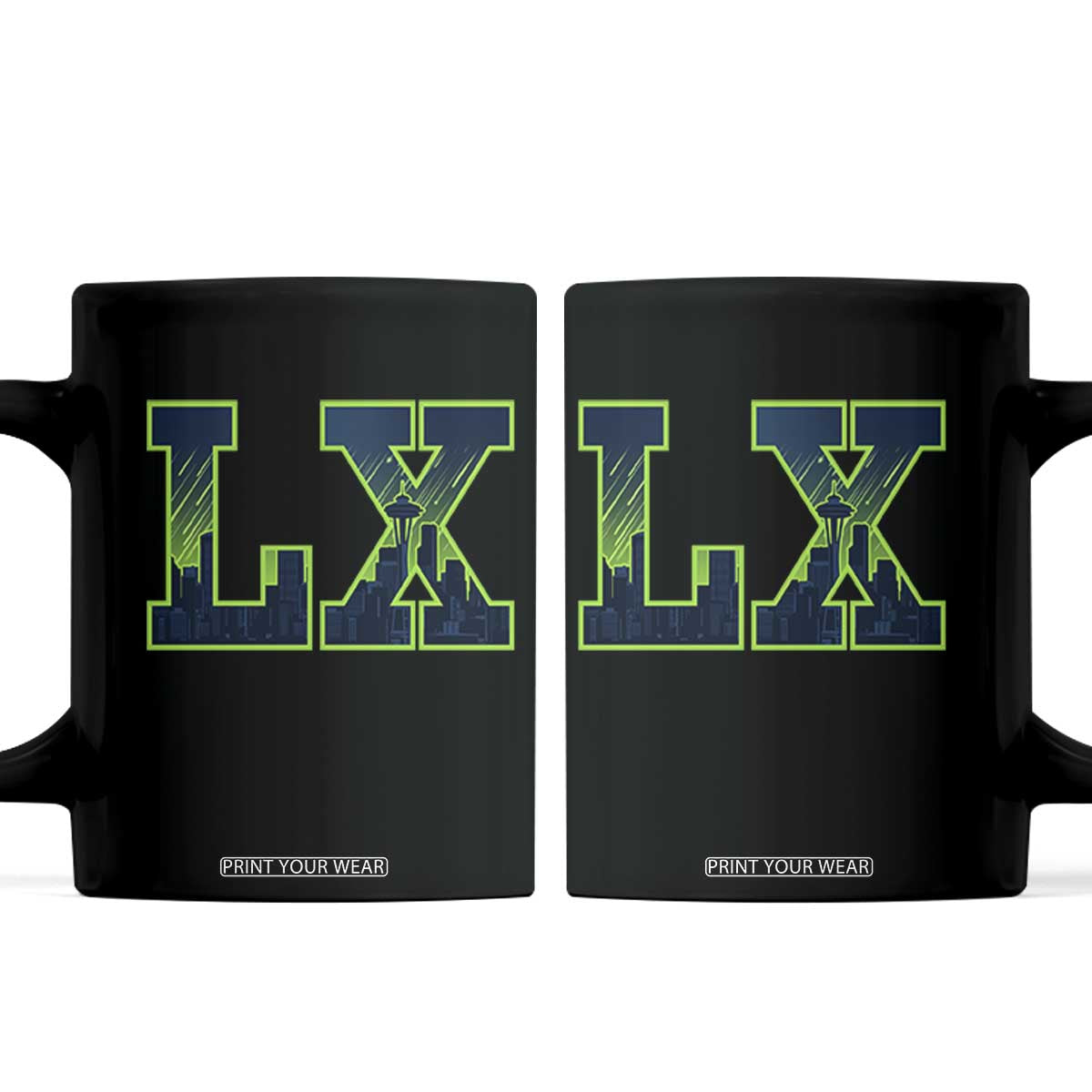 Seattle LX Game Day Washington Space Needle Skyline Coffee Mug TS11 Black Print Your Wear