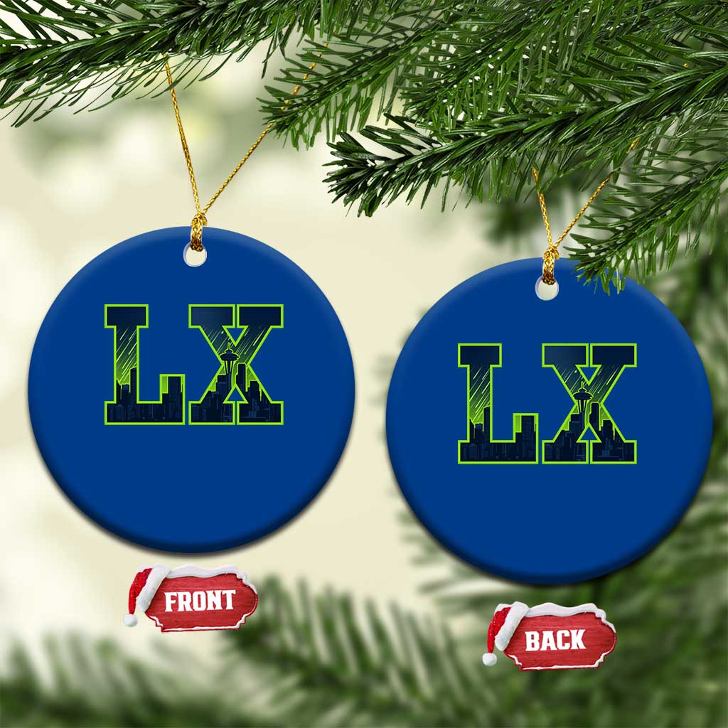 Seattle LX Game Day Washington Space Needle Skyline Ceramic Ornament TS11 1pc Blue Print Your Wear