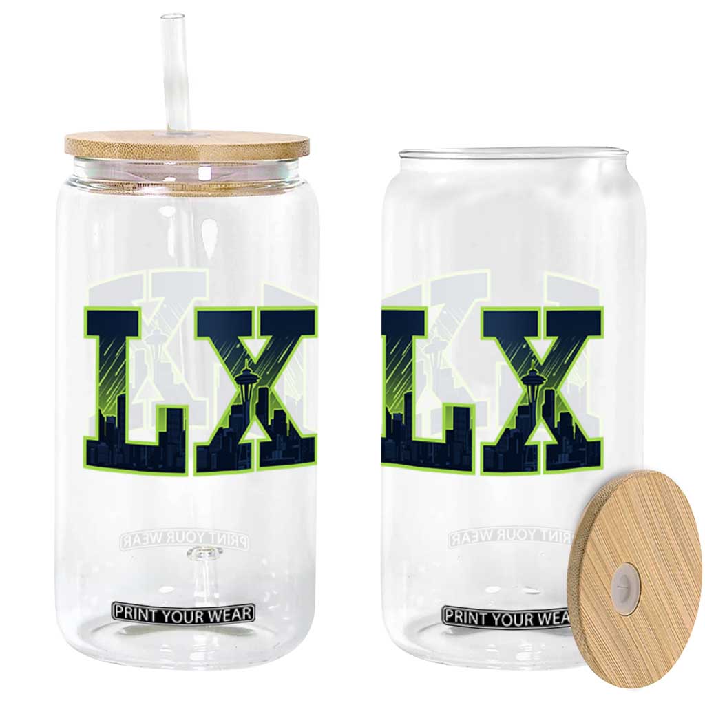 Seattle LX Game Day Washington Space Needle Skyline Glass Can TS11 Print Your Wear
