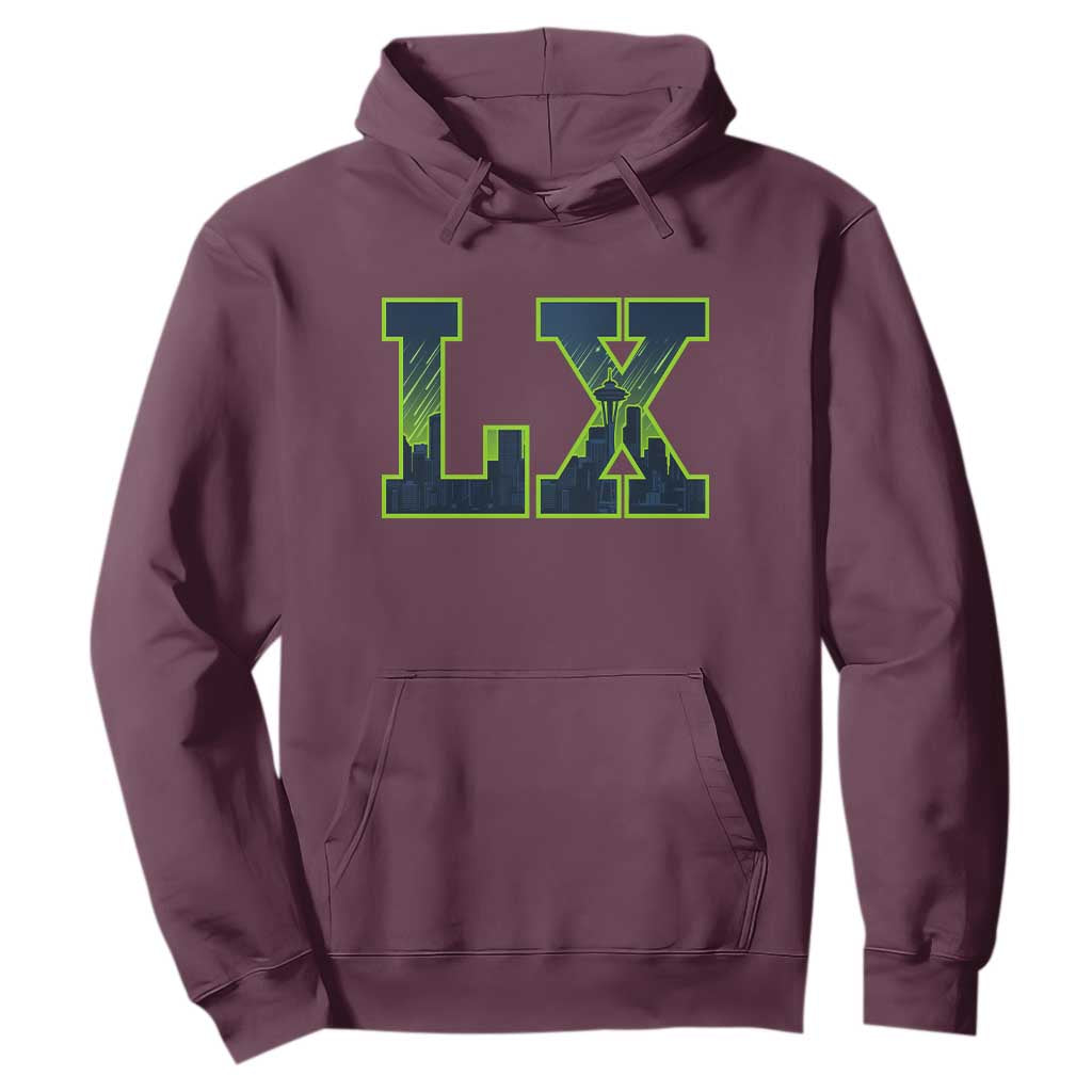 Seattle LX Game Day Washington Space Needle Skyline Hoodie TS11 Maroon Print Your Wear