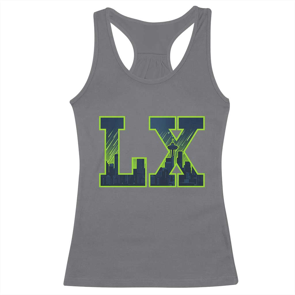 Seattle LX Game Day Washington Space Needle Skyline Racerback Tank Top TS11 Charcoal Print Your Wear