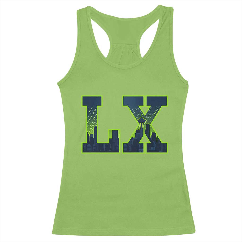 Seattle LX Game Day Washington Space Needle Skyline Racerback Tank Top TS11 Lime Print Your Wear