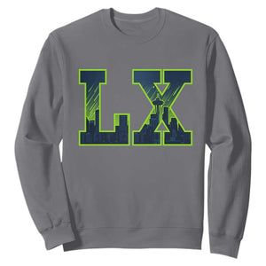 Seattle LX Game Day Washington Space Needle Skyline Sweatshirt TS11 Charcoal Print Your Wear