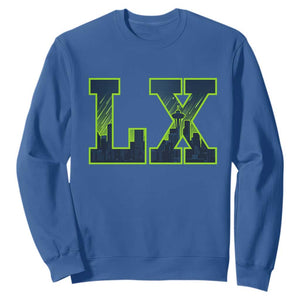 Seattle LX Game Day Washington Space Needle Skyline Sweatshirt TS11 Royal Blue Print Your Wear