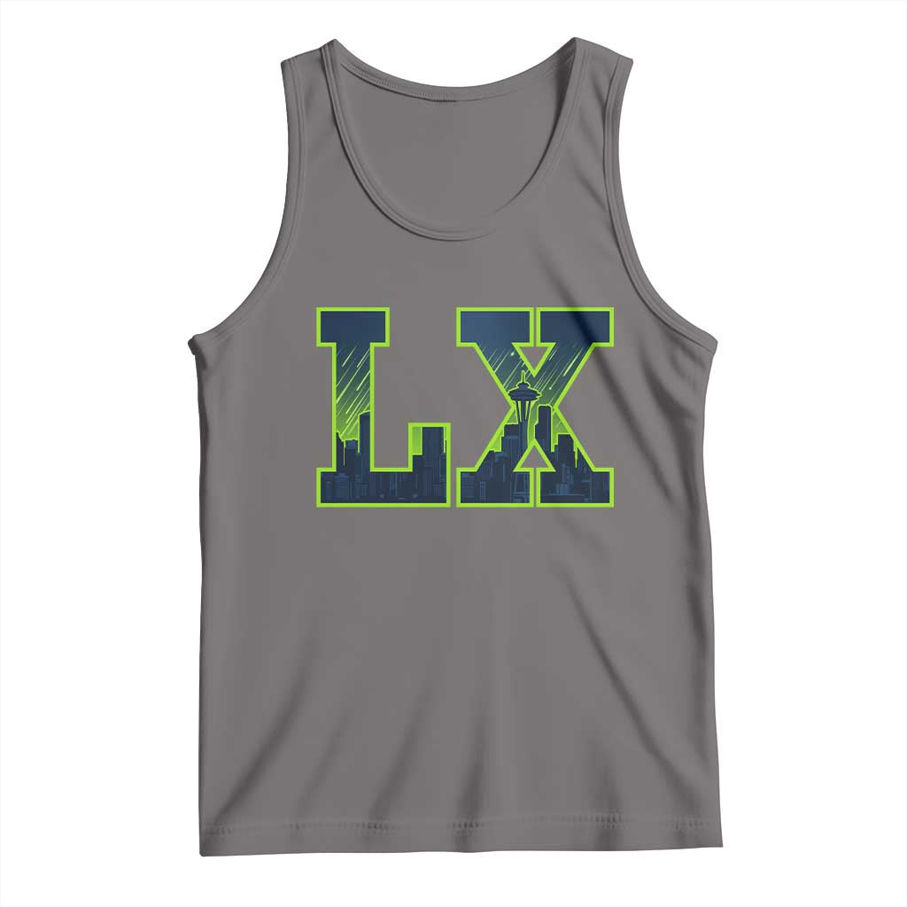Seattle LX Game Day Washington Space Needle Skyline Tank Top TS11 Deep Heather Print Your Wear