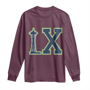 Seattle LX Game Day Washington Space Needle Sport Fan Long Sleeve Shirt TS11 Maroon Print Your Wear