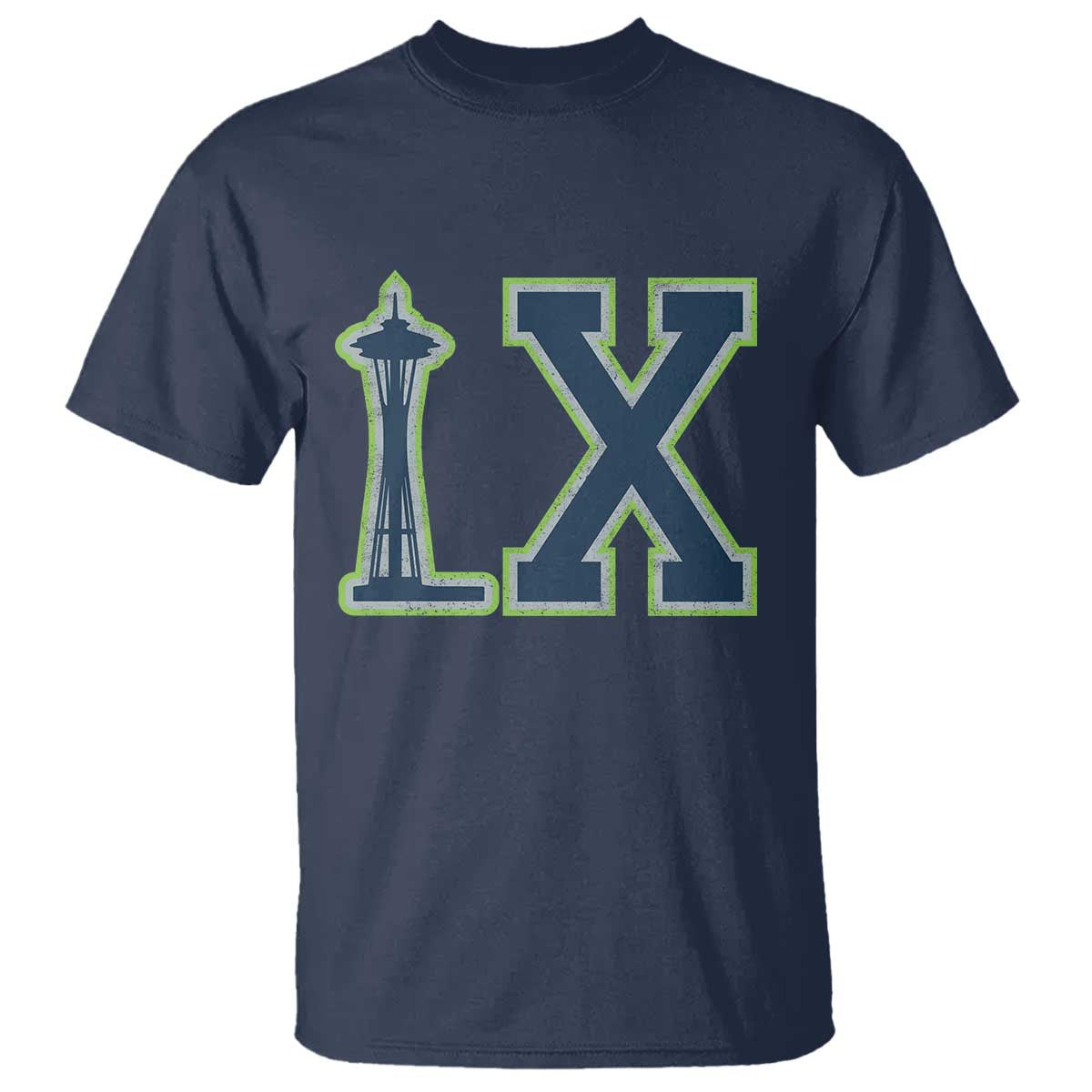 Seattle LX Game Day Washington Space Needle Sport Fan T Shirt TS11 Navy Print Your Wear