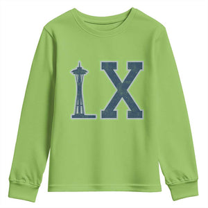 Seattle LX Game Day Washington Space Needle Sport Fan Youth Sweatshirt TS11 Lime Print Your Wear