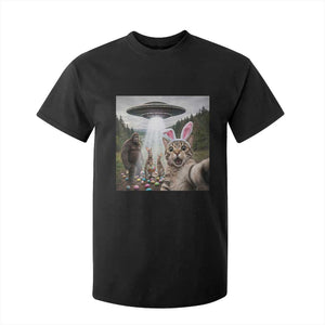 Funny Cat Selfie with Easter Bunny Bigfoot UFO T Shirt For Kid TS11 Black Print Your Wear