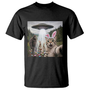 Funny Cat Selfie with Easter Bunny Bigfoot UFO T Shirt TS11 Black Print Your Wear