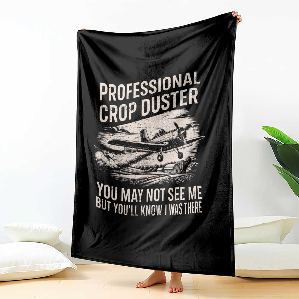 Funny Professional Crop Duster Fart Joke Dusting Airplane Throw Blanket