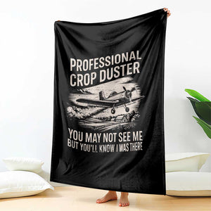 Funny Professional Crop Duster Fart Joke Dusting Airplane Throw Blanket