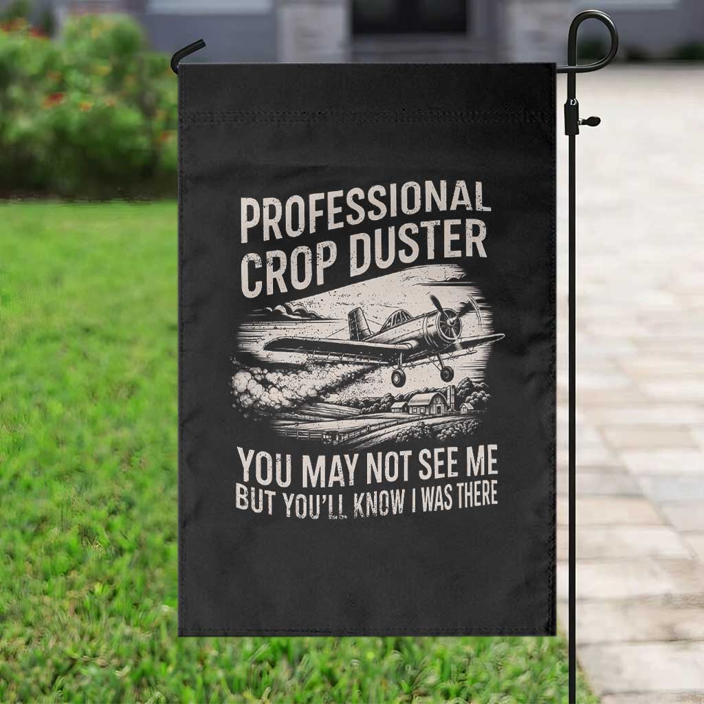 Funny Professional Crop Duster Fart Joke Dusting Airplane Garden Flag