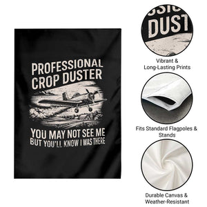 Funny Professional Crop Duster Fart Joke Dusting Airplane Garden Flag
