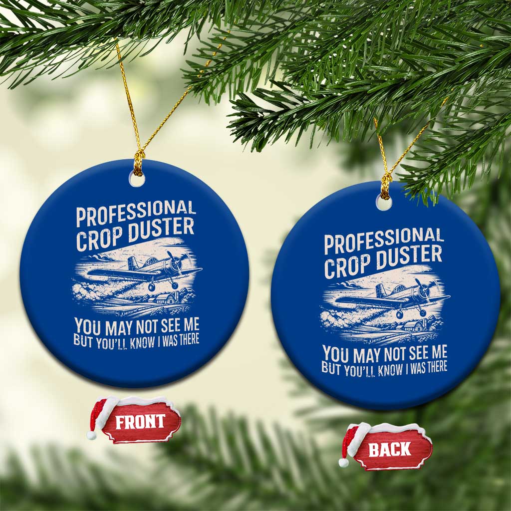 Funny Professional Crop Duster Fart Joke Dusting Airplane Ceramic Ornament