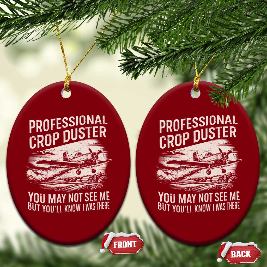 Funny Professional Crop Duster Fart Joke Dusting Airplane Ceramic Ornament