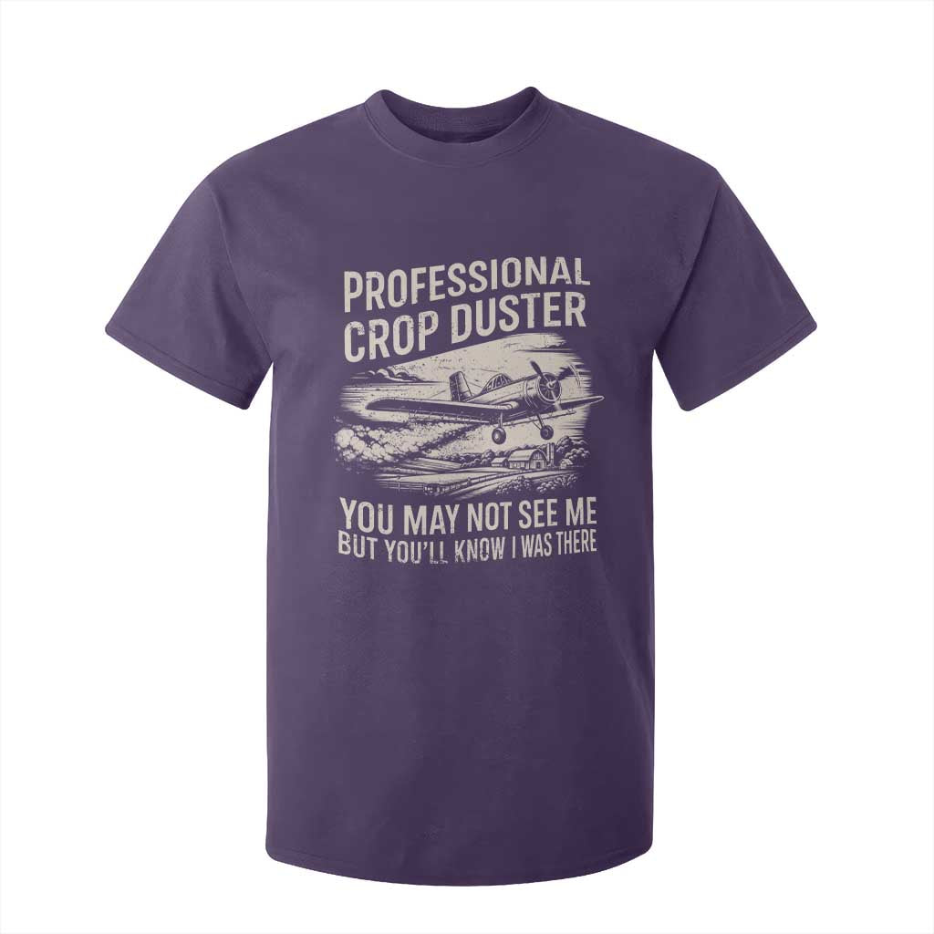 Funny Professional Crop Duster Fart Joke Dusting Airplane T Shirt For Kid
