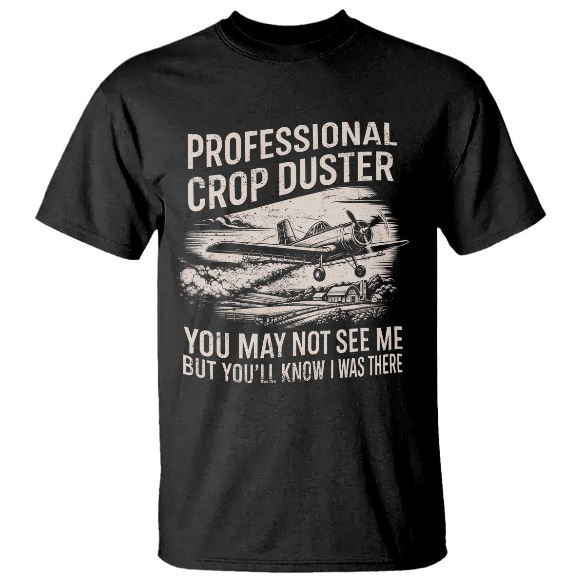 Funny Professional Crop Duster Fart Joke Dusting Airplane T Shirt