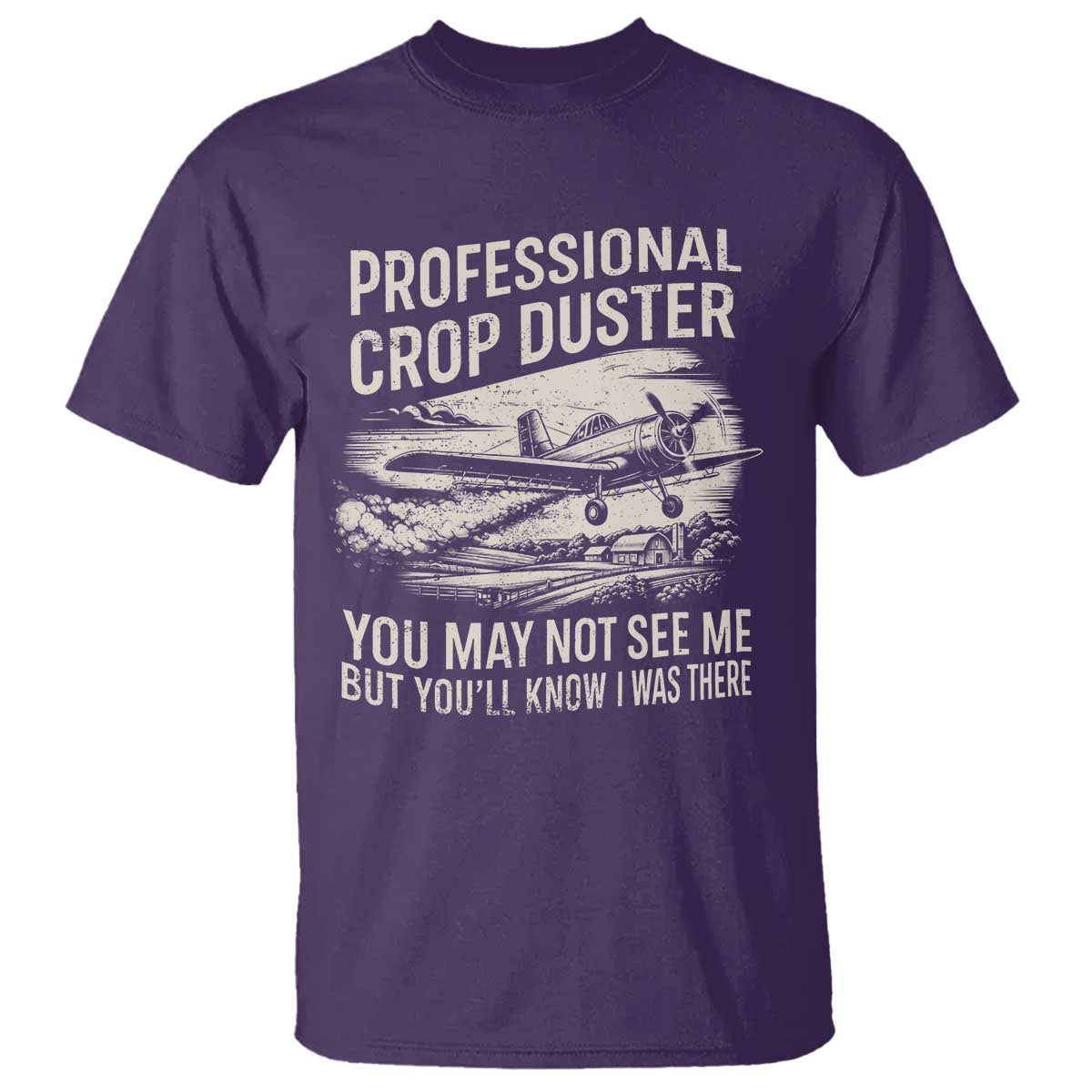 Funny Professional Crop Duster Fart Joke Dusting Airplane T Shirt