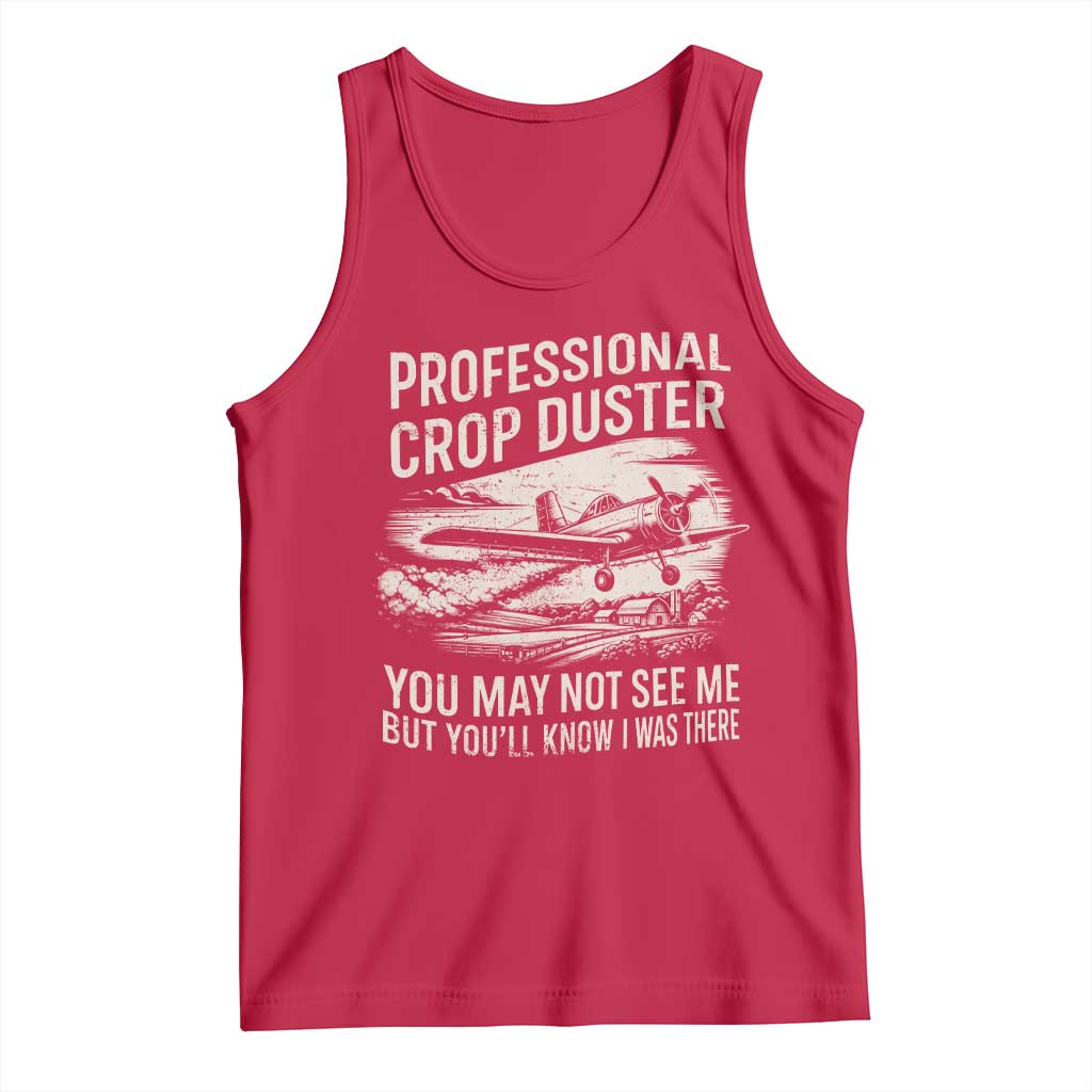 Funny Professional Crop Duster Fart Joke Dusting Airplane Tank Top