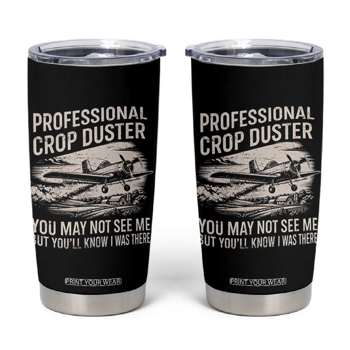 Funny Professional Crop Duster Fart Joke Dusting Airplane Tumbler Cup