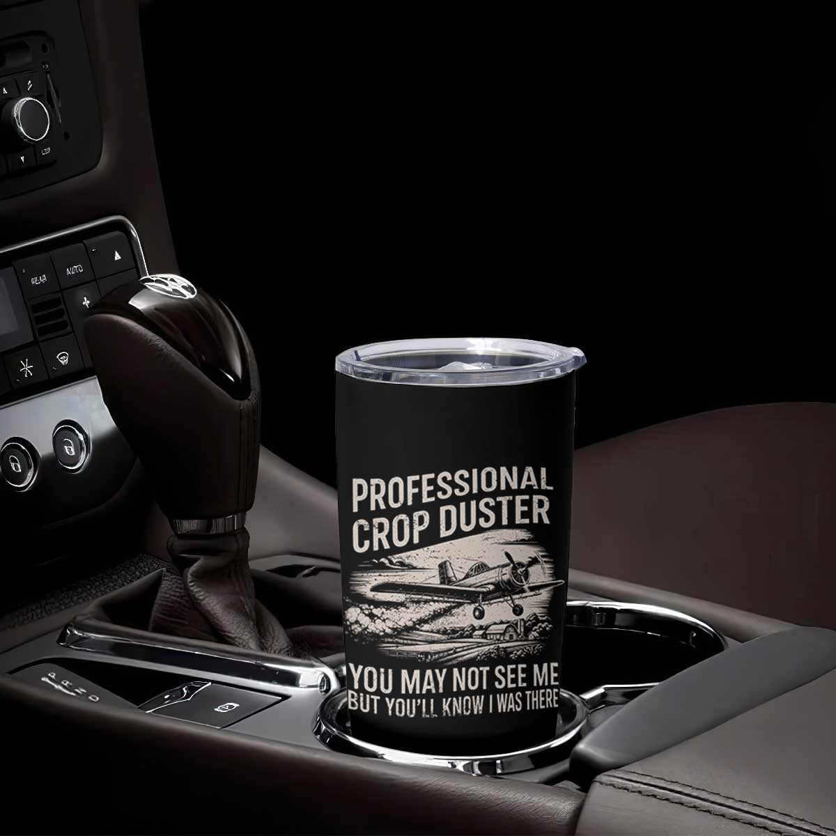 Funny Professional Crop Duster Fart Joke Dusting Airplane Tumbler Cup