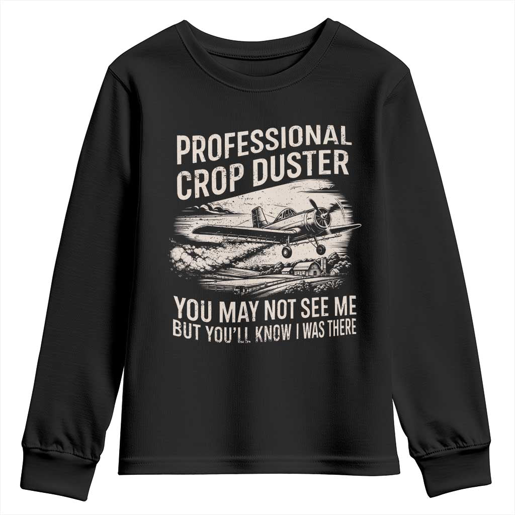 Funny Professional Crop Duster Fart Joke Dusting Airplane Youth Sweatshirt