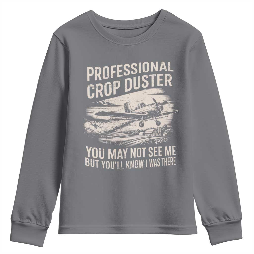 Funny Professional Crop Duster Fart Joke Dusting Airplane Youth Sweatshirt