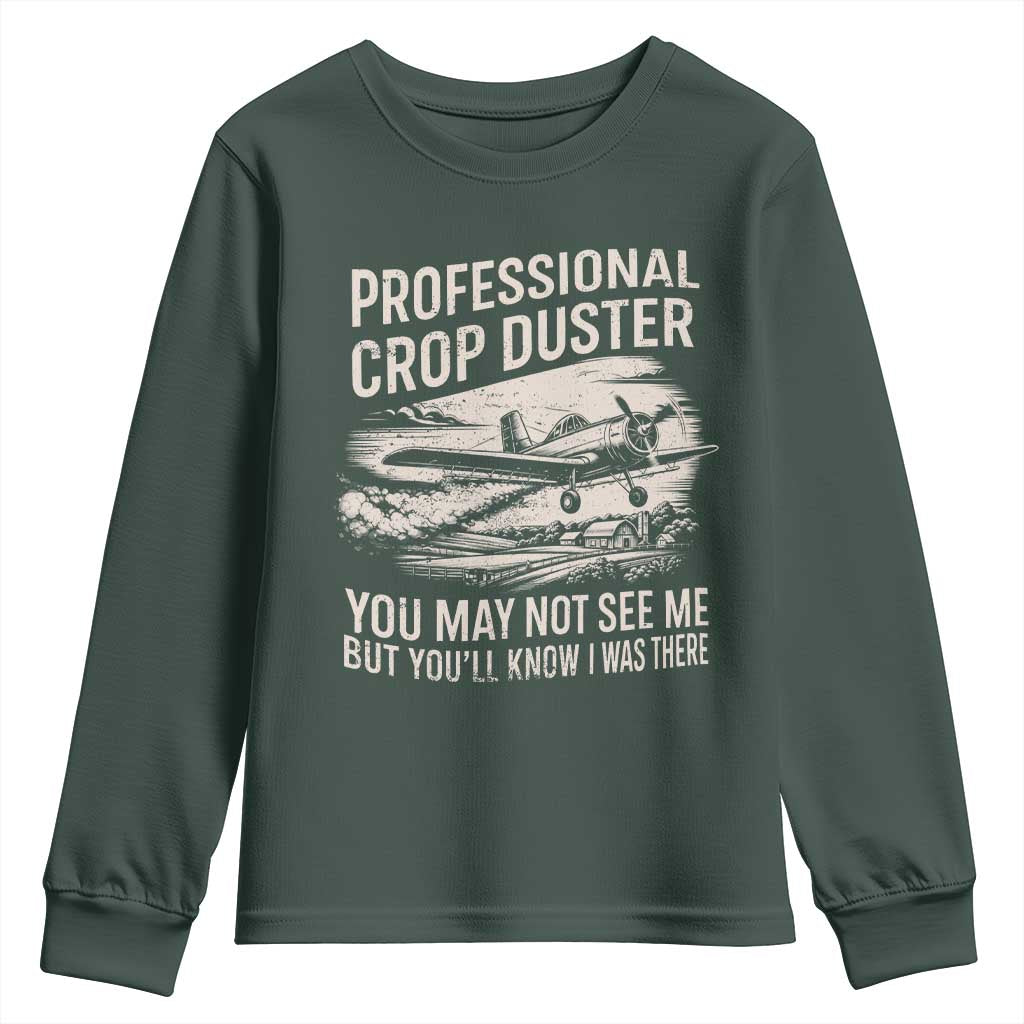 Funny Professional Crop Duster Fart Joke Dusting Airplane Youth Sweatshirt