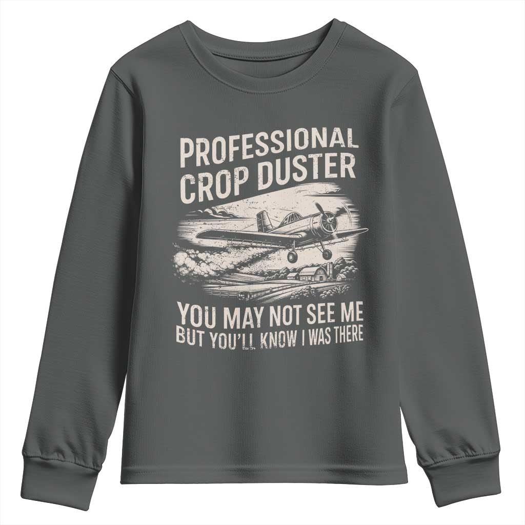 Funny Professional Crop Duster Fart Joke Dusting Airplane Youth Sweatshirt