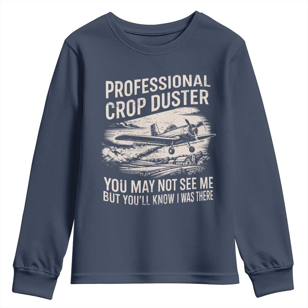 Funny Professional Crop Duster Fart Joke Dusting Airplane Youth Sweatshirt